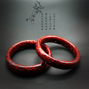 tdck轻奢朱砂宽版手镯女款晶体砂手镯原矿石透光本命礼物叮当镯转56码