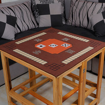 麻将桌布垫子 家用打牌正方形麻将布加厚消音防滑手搓麻将垫盖布 棕色