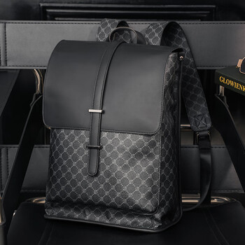 酷奇袋鼠(kuqidaishu) 新款复古大容量双肩包韩版男包男士旅行背包