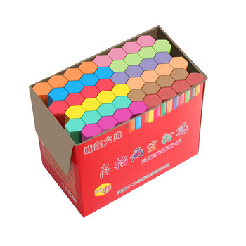 毒儿童粉笔学生黑板报专用绘画家用白色教学 一盒彩色(12色彩/48支装)