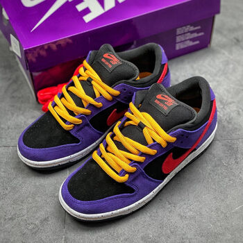 纯原dunklow黑紫蝎子莱莱泼墨低帮休闲板鞋黑紫36