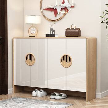 南啵丸2023年新中式鞋柜双开门带抽屉入户玄关柜家用门口大容量储物柜