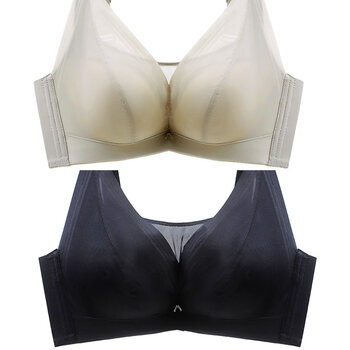 柿子猫 大码文胸胖mm防下垂有钢圈光面无痕乳胶内衣女薄款大胸显小