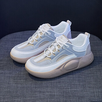 fengpilang卡迪高女鞋官方风格韩版小白鞋女潮2023春秋季新款厚底松糕