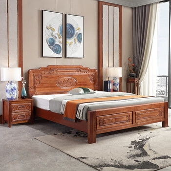 卡汐沐老式床农村床 金花梨木全实木床1.