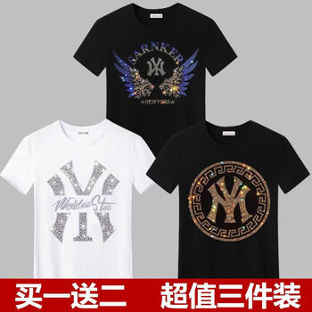 宽松圆领潮流男装新款潮牌半袖衣服天使黑半yn白圆圈yn黑5xl180210斤