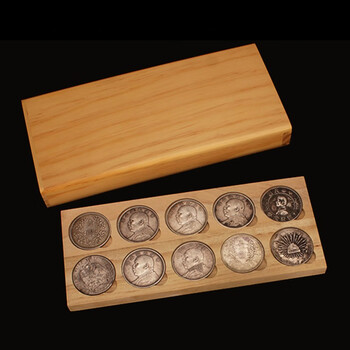 恒愎大头收藏盒10只装银元保护盒银币盒银元收藏盒龙洋船洋银币盒1个