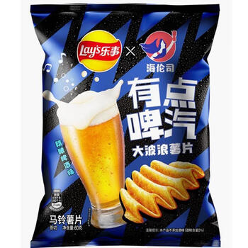 乐事【新品】x海伦司大波浪薯片白桃味60g*3袋解馋小零食 大波浪精酿