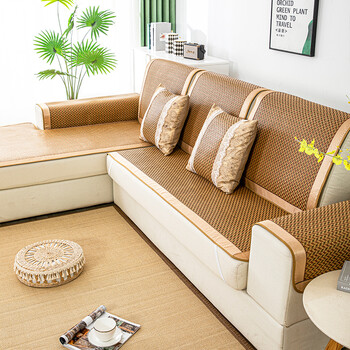 白萱夏季藤席沙发垫夏天款冰丝藤垫防滑凉席坐垫子沙发套罩定制座垫