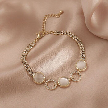 切叶蚁猫眼石时尚手链小众设计感闺蜜女生高级感精致手镯女镶钻猫眼石