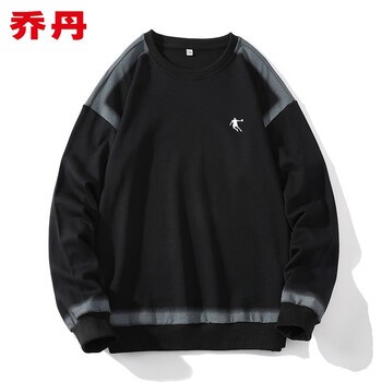 乔丹(qiaodan)男士卫衣秋季港风长袖t恤宽松休闲圆领套头打底衫运动