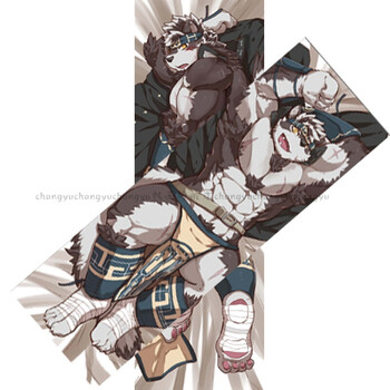 diy龙虎家有大猫兽人furry周边等身抱枕身长枕套定做布艺靠枕 bsr25