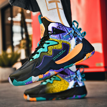 安錔新款毒液篮球鞋男防滑水泥地实战摩擦有声男童 摩擦会响857黑桔