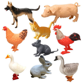 京佳大号玩具模型宝宝软胶动物园仿真鸡鹅宝宝园动物认知男女孩恐龙儿