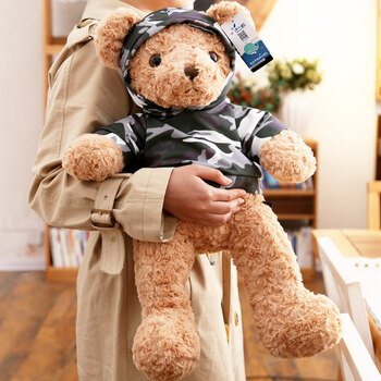 万代大型布偶熊毛绒玩具小熊抱抱熊大熊公仔熊熊玩偶婚庆礼品布娃娃浅