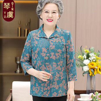 女装>琴虞>琴虞中老年奶奶装女夏装衬衫上衣老太太春季衬衣70岁妈妈