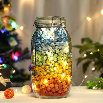 星星瓶许愿瓶空瓶玻璃瓶子装折纸星星千纸鹤的透明罐生日礼物 1号瓶