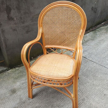 悦乔馨 藤椅子单人家用靠背椅真腾手工编织办公椅老人