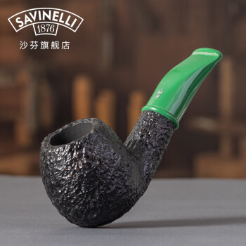 沙芬（SAVINELLI）意大利手工石楠木烟斗P364彩色烟嘴进口小号烟斗男女士套装送礼 【迷你青春绿斗嘴 626斗型】