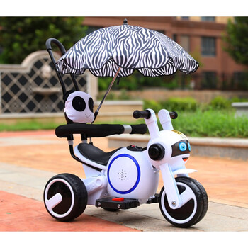 好孩智儿童电动摩托车三轮车1-2-3-4岁轻便手推车小孩充电玩具车可坐