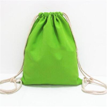 恒愎定制印字logo纯色帆布抽绳束口袋拉抽绳索袋多彩双肩背包轻便布袋