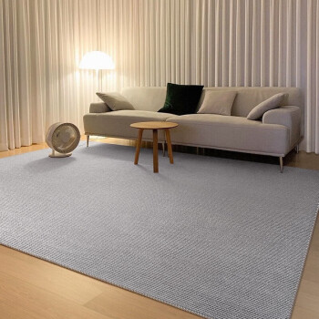先邦客厅地毯高级轻奢沙发茶几毯奶油风法式日式加厚防摔圈绒地毯卧室 灰色01 120*180cm
