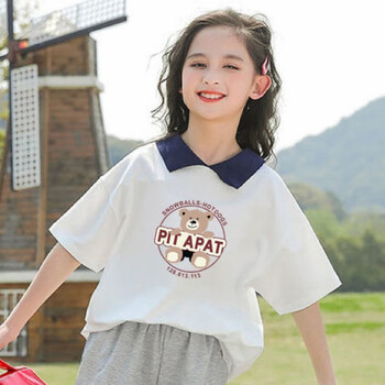 女童夏季短袖适合4-15岁小女孩夏天穿的韩版宽松洋气t恤儿童中大童款