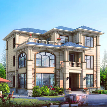 3311豪华欧式别墅设计图纸三层新农村自建房两层半带露台乡村洋房