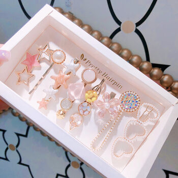 网红森系仙女学生珍珠发夹卡子韩货ins少女一字边发卡夹子头饰米色系8