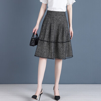 尘碧雪纺碎花纱裙半身裙夏季薄款鱼尾新款短裙女夏半裙裙子黑色碎花