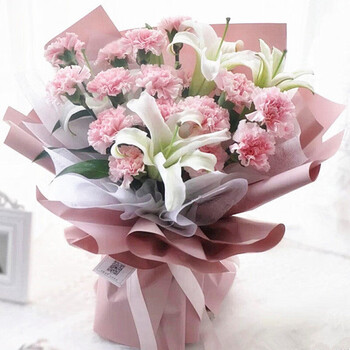 教师节康乃馨百合花束送妈妈生日鲜花速递同城成都西安济南配送店 19