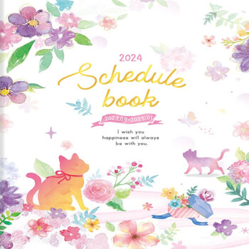 SEASON四季紙品2024年13KA4跨年月志学生创意月计划日程本 SSC2311-05 13K跨年月志-粉猫