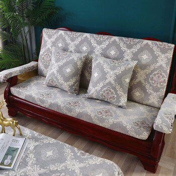 联邦椅坐垫靠背实木红木质沙发垫带靠背连体加厚中式四季防滑定做春秋