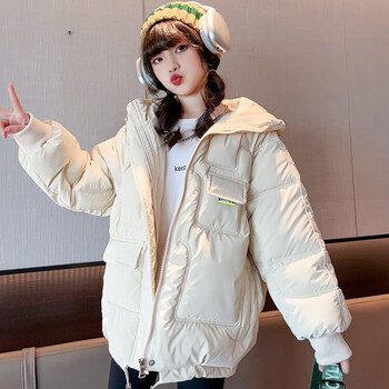 拉夏贝尔lachapelle冬季女童棉服新款女孩中大童中长款棉袄外套秋冬