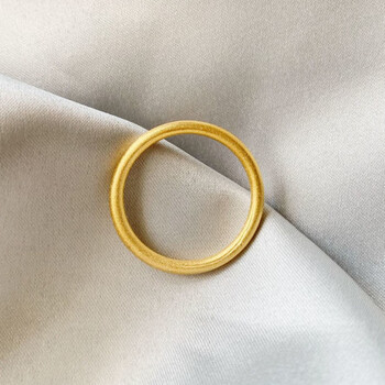 jack viney不掉色古法传承素圈光面戒指女越南磨砂哑光实心闭口指环