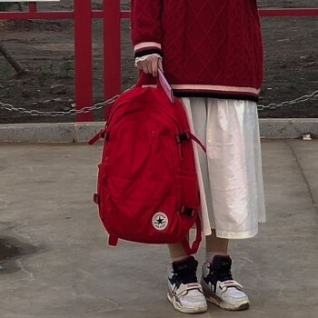 匡威（Converse）双肩包男2024夏新款运动旅行包学生书包电脑包黑色背包女10020533 10021138-A03 /46.5*31*15 以实物为准