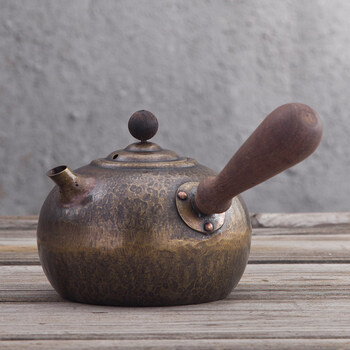 迷你纯铜小茶壶若容茶艺铜壶烧水壶纯手工老铜壶煮茶壶侧把仿古纯铜壶