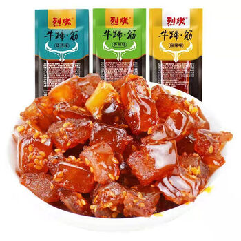 烈烤牛蹄筋酱卤肉制品即食小袋牛筋网红零食熟食香辣烧烤味零食混合