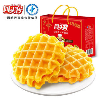 回头客卡侬尼华夫饼600g礼盒装早餐整箱年货节礼包代餐小面包卡侬尼