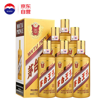 茅台 茅台王子酒 金王子 酱香型白酒 53度 500ml*6瓶 整箱装 贵州茅台酒股份有限公司出品