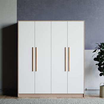 衣柜北欧定制衣橱出租房公寓工程板式整体四门组装木质家具 1568*500*