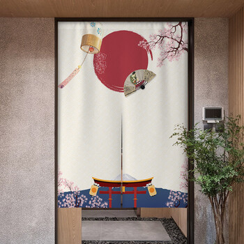 入户门帘日式定制日式门帘半帘日本和风布帘厨房棉麻隔断帘子卫生间短