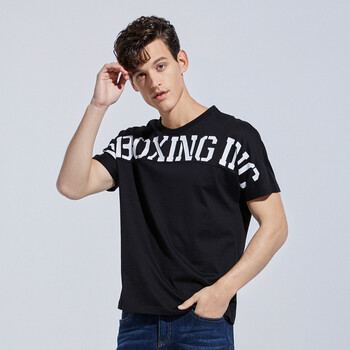 劲霸男装 k-boxing 短袖t恤男夏季男士商务休闲圆领字母棉汗衫vtca