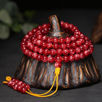 缘诗芸精选中东贵族红蜜蜡108颗男女款多圈佛珠手链琥珀项链念珠 贵族