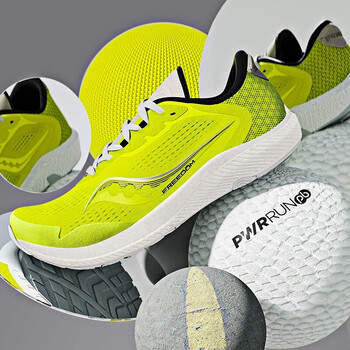 saucony索康尼男子高端慢跑训练跑鞋freedom自由4 s20617-55 柠檬黄