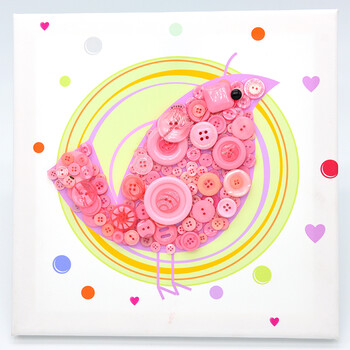 粘贴创意diy手工制作材料包玩具幼儿园小学生扣子画 无纺布系列蘑菇