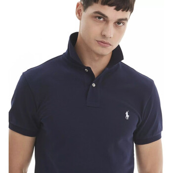 拉夫劳伦ralph lauren夏季纯棉短袖polo衫rl保罗小马标加大码 宝蓝(浅