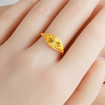 kosk kosk 轻奢珠宝黄金戒指女款足金年轻人戒子素金真金饰品活口结婚