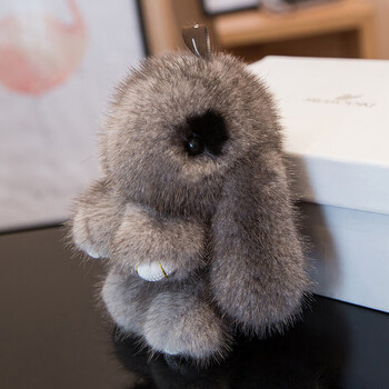 垂耳兔迷你公仔挂件貂毛可爱小兔子韩国毛绒玩具垂耳兔公仔玩偶挂件