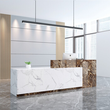 雄卓收银台简约餐厅店铺小型服装店便利店商用超市酒吧接待前台柜咖色